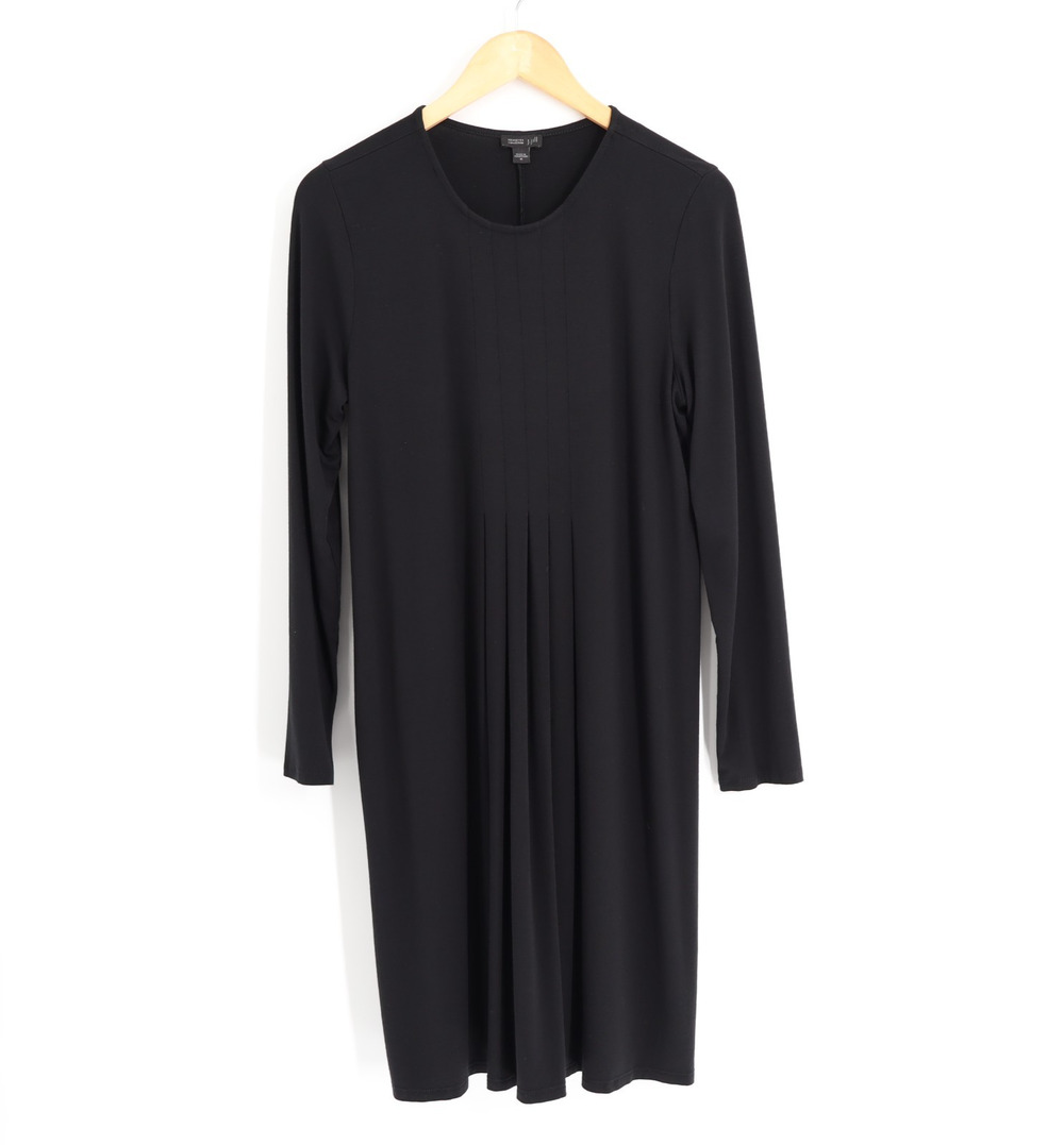 J. Jill Sz M Wearever Collection Stretch Jersey Dress Black Long Sleeve